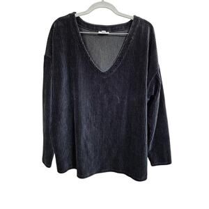 Women's J. Jill 2XL Velvet Ribbed V-Neck Top